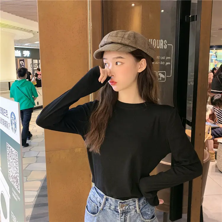 Women Korean Style Long Sleeve T-Shirt 2025 Spring Autumn Match — feature 42