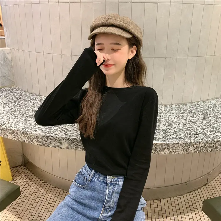 Women Korean Style Long Sleeve T-Shirt 2025 Spring Autumn Match — feature 43
