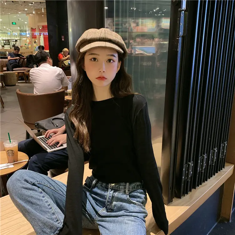 Women Korean Style Long Sleeve T-Shirt 2025 Spring Autumn Match — feature 44