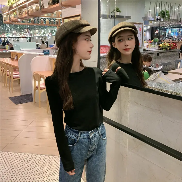 Women Korean Style Long Sleeve T-Shirt 2025 Spring Autumn Match — feature 47