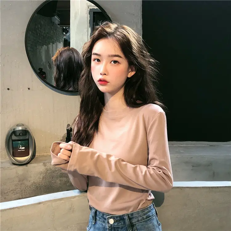 Women Korean Style Long Sleeve T-Shirt 2025 Spring Autumn Match — feature 53