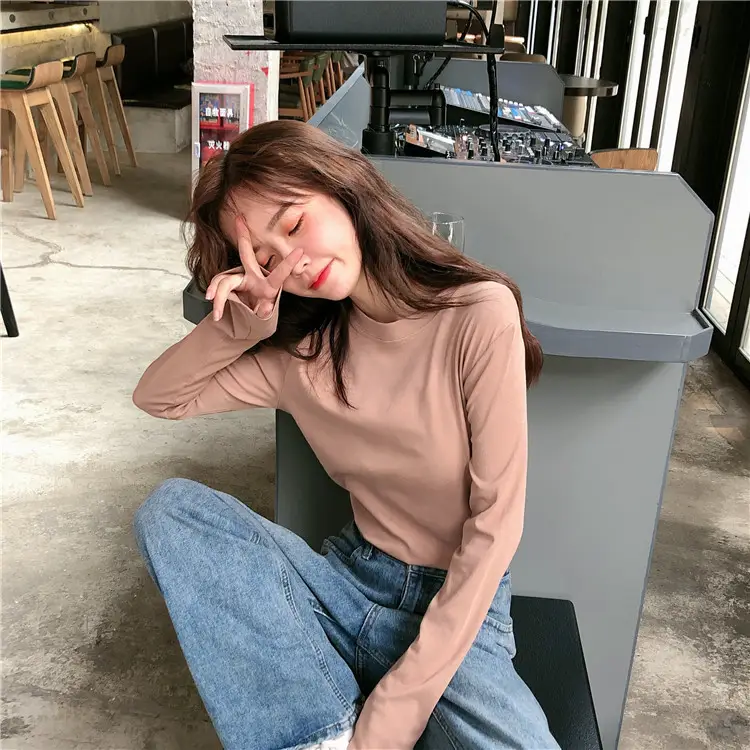 Women Korean Style Long Sleeve T-Shirt 2025 Spring Autumn Match — feature 54