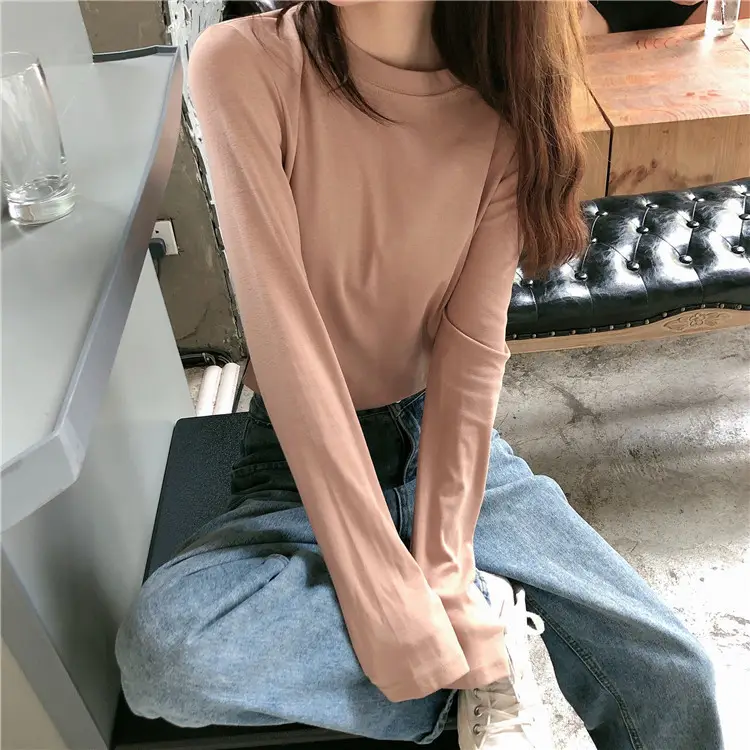 Women Korean Style Long Sleeve T-Shirt 2025 Spring Autumn Match — feature 57