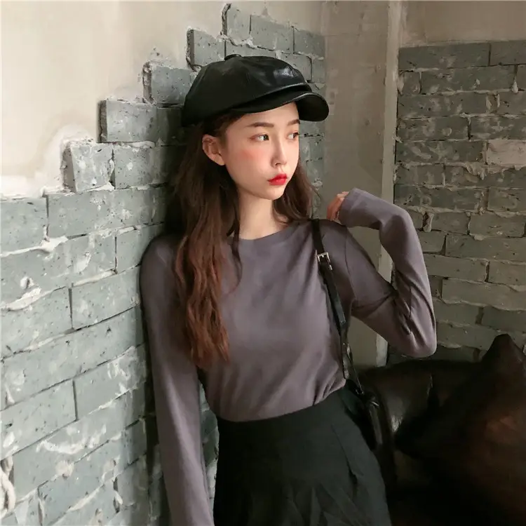 Women Korean Style Long Sleeve T-Shirt 2025 Spring Autumn Match — feature 59