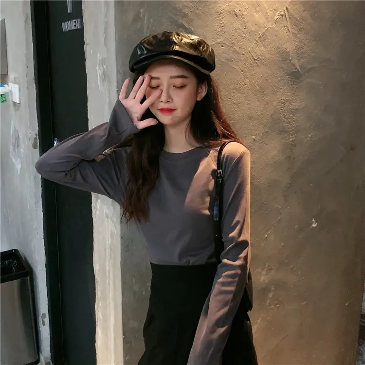 Women Korean Style Long Sleeve T-Shirt 2025 Spring Autumn Match — feature 61