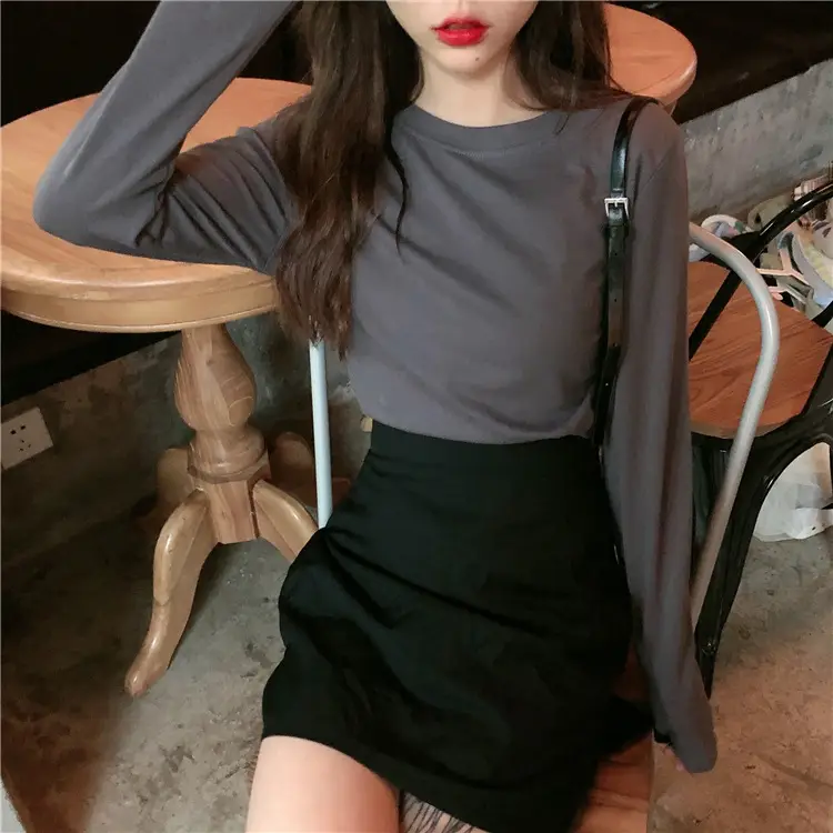 Women Korean Style Long Sleeve T-Shirt 2025 Spring Autumn Match — feature 63