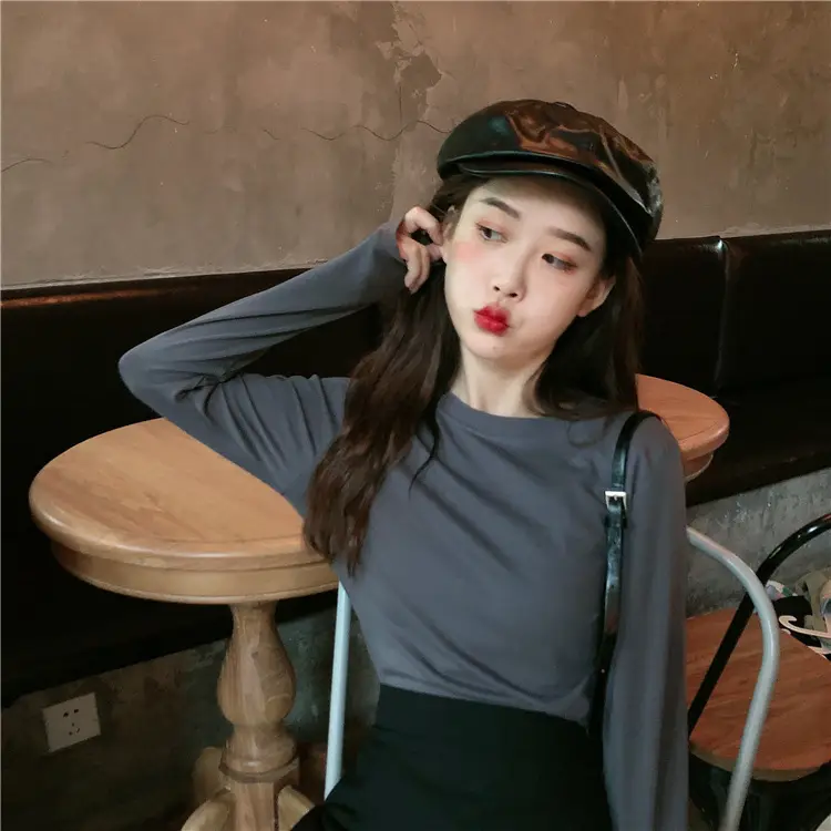 Women Korean Style Long Sleeve T-Shirt 2025 Spring Autumn Match — feature 64