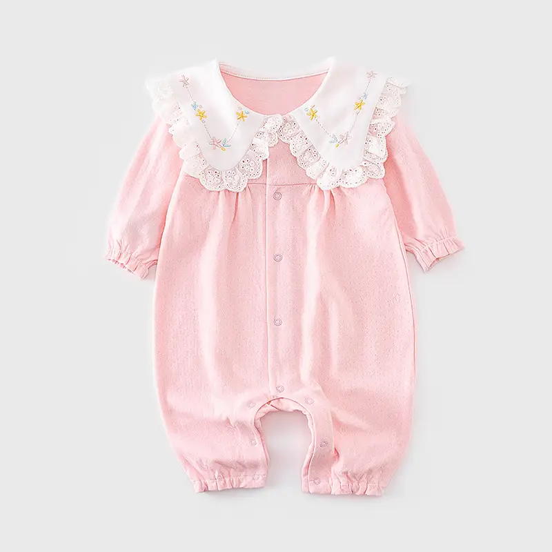 Baby Girl Floral Jumpsuit Pink White Long Sleeve - Image 17