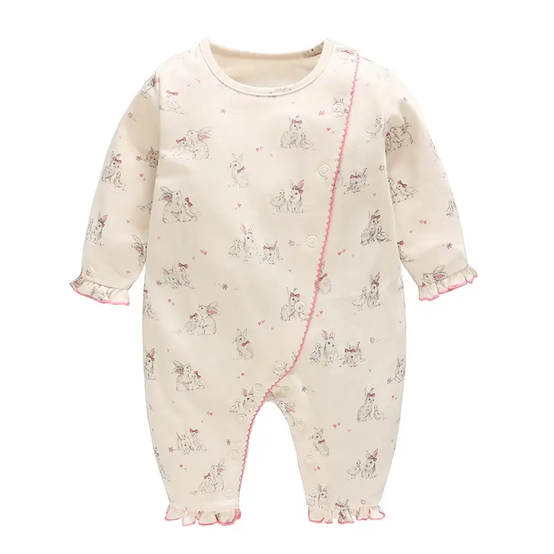 Baby Girl Floral Jumpsuit Pink White Long Sleeve - Image 18