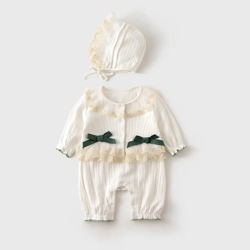 Baby Girl Floral Jumpsuit Pink White Long Sleeve - Image 13