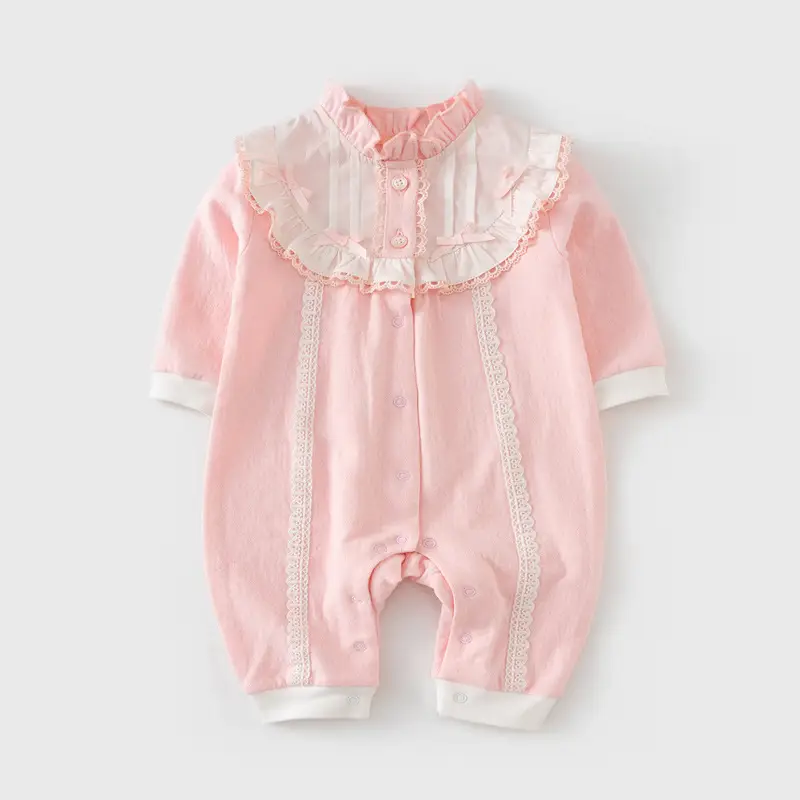 Baby Girl Floral Jumpsuit Pink White Long Sleeve - Image 14