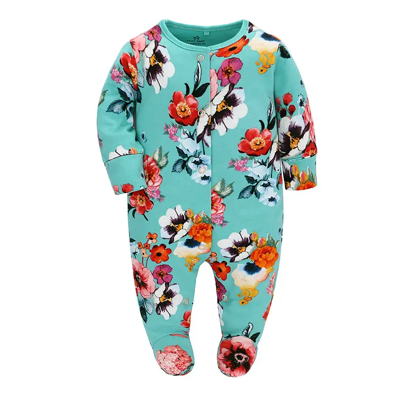Baby Girl Floral Jumpsuit Pink White Long Sleeve - Image 2