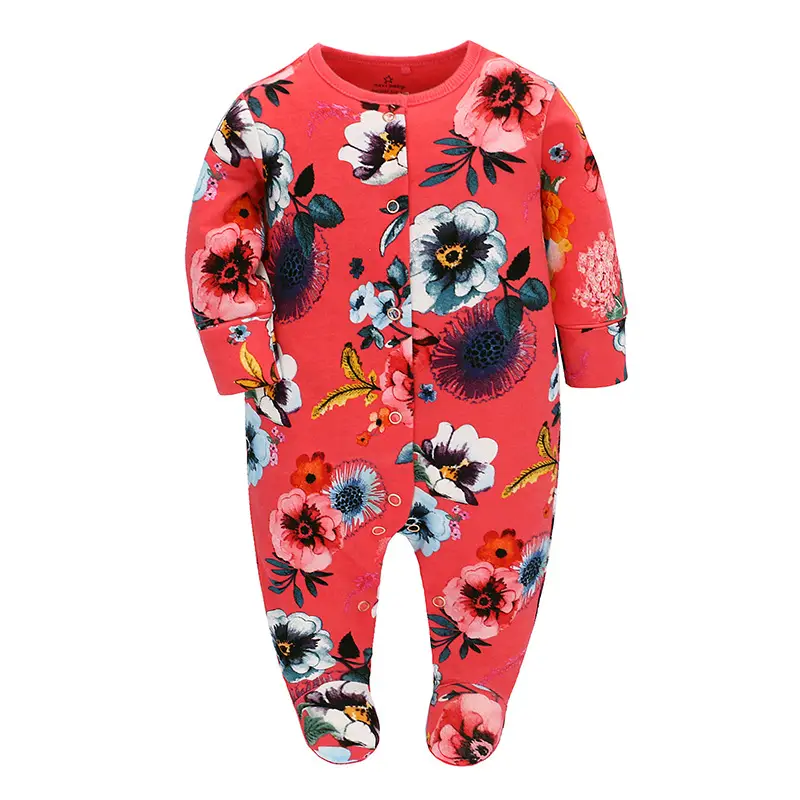 Baby Girl Floral Jumpsuit Pink White Long Sleeve - Image 3