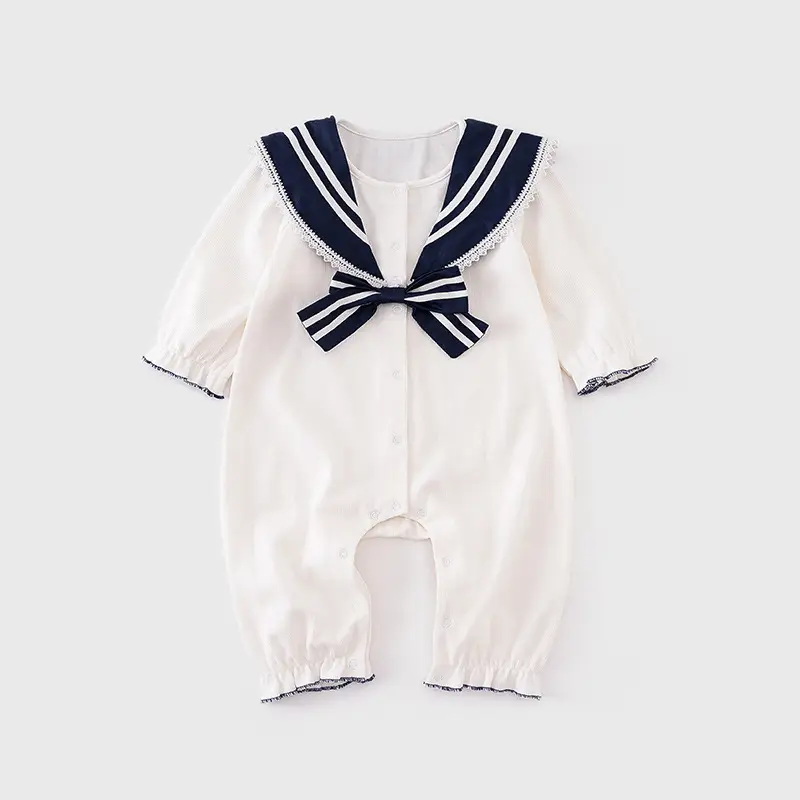 Baby Girl Floral Jumpsuit Pink White Long Sleeve - Image 6