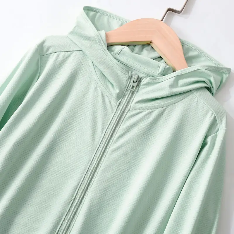 Kids Sun Protection Jacket Olive Green Full Zip - Image 13