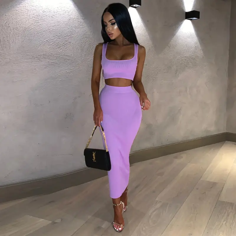 Black Sexy Two-Piece Vest Set for Women