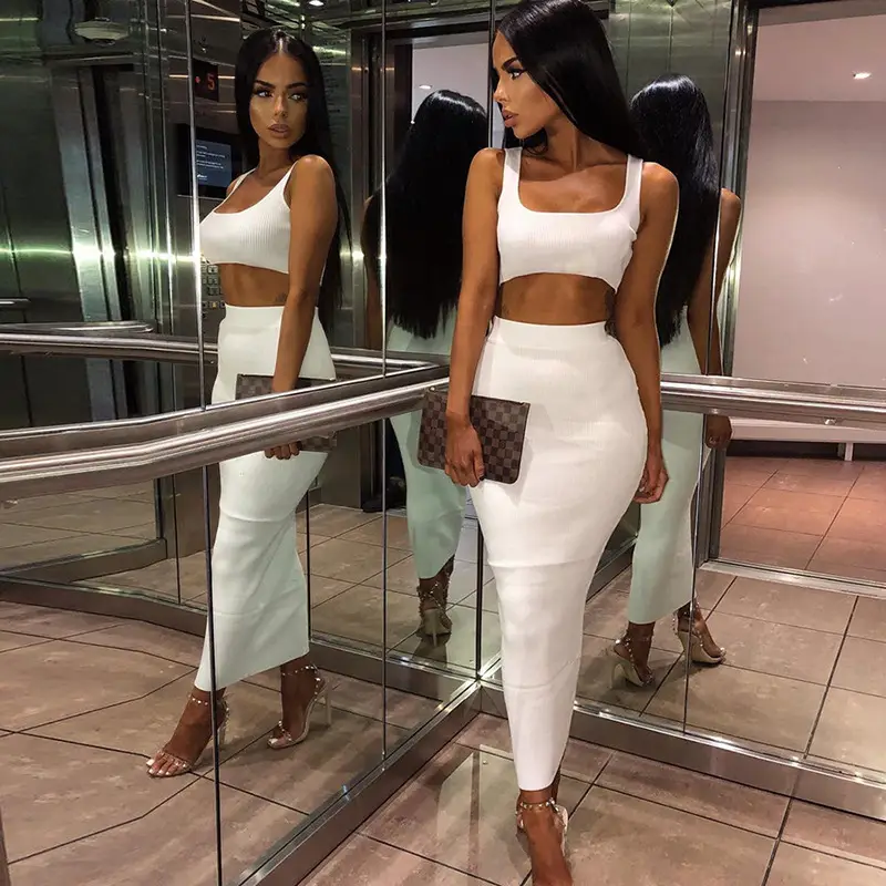 Black Sexy Two-Piece Vest Set for Women
