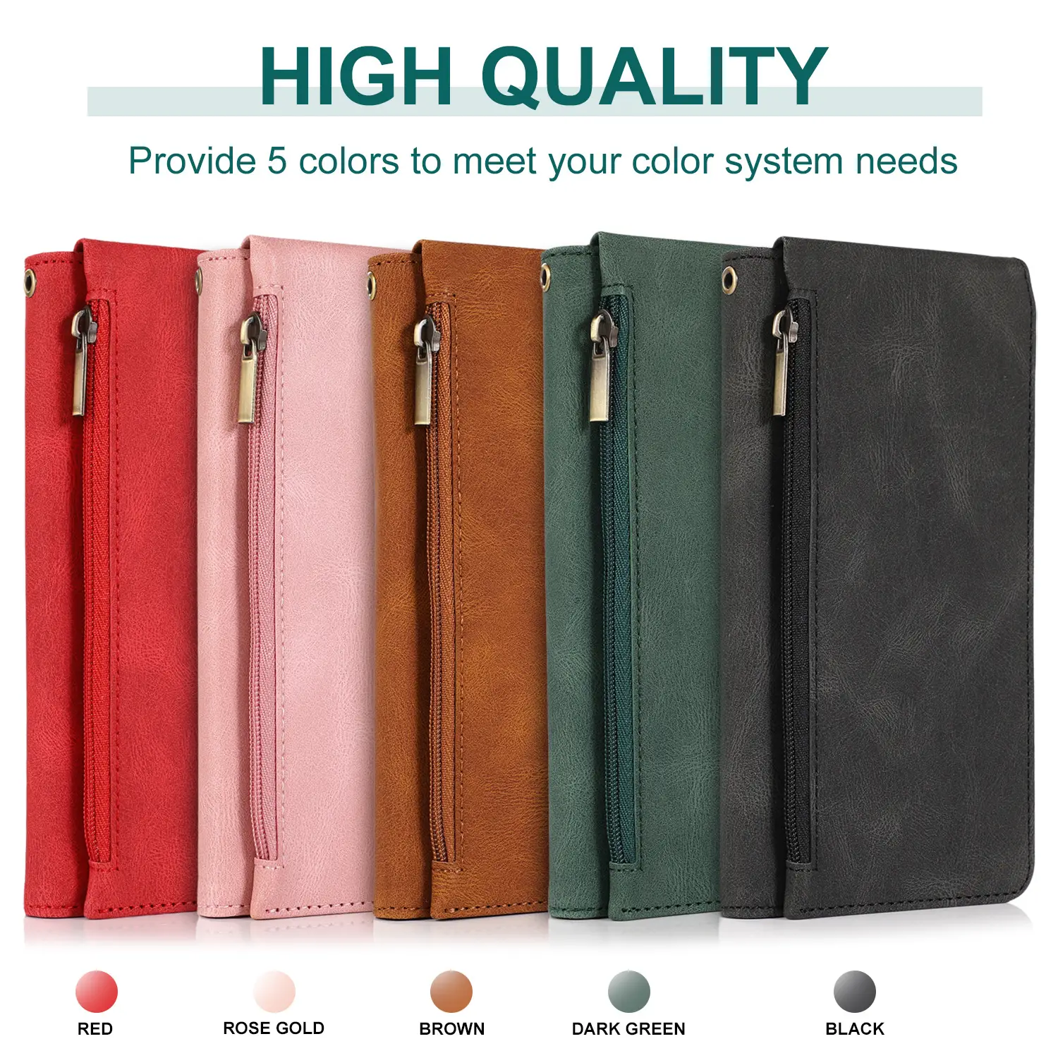 Pink Leather Zipper Mobile Case for iPhone 12 - Image 10