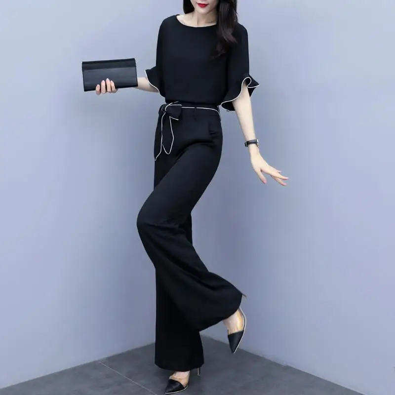 Women Black Wide Leg Pants Suit Summer 2026 - Image 5