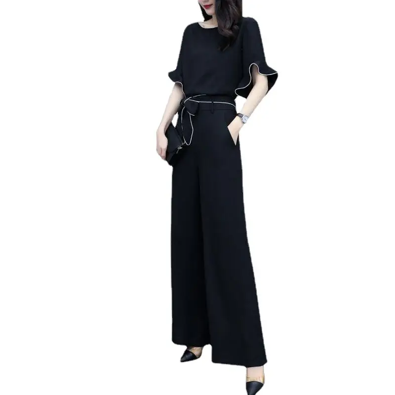 Women Black Wide Leg Pants Suit Summer 2026 - Image 6