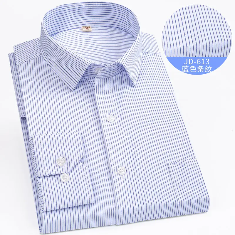 Striped Long Sleeve Business Shirt for Men