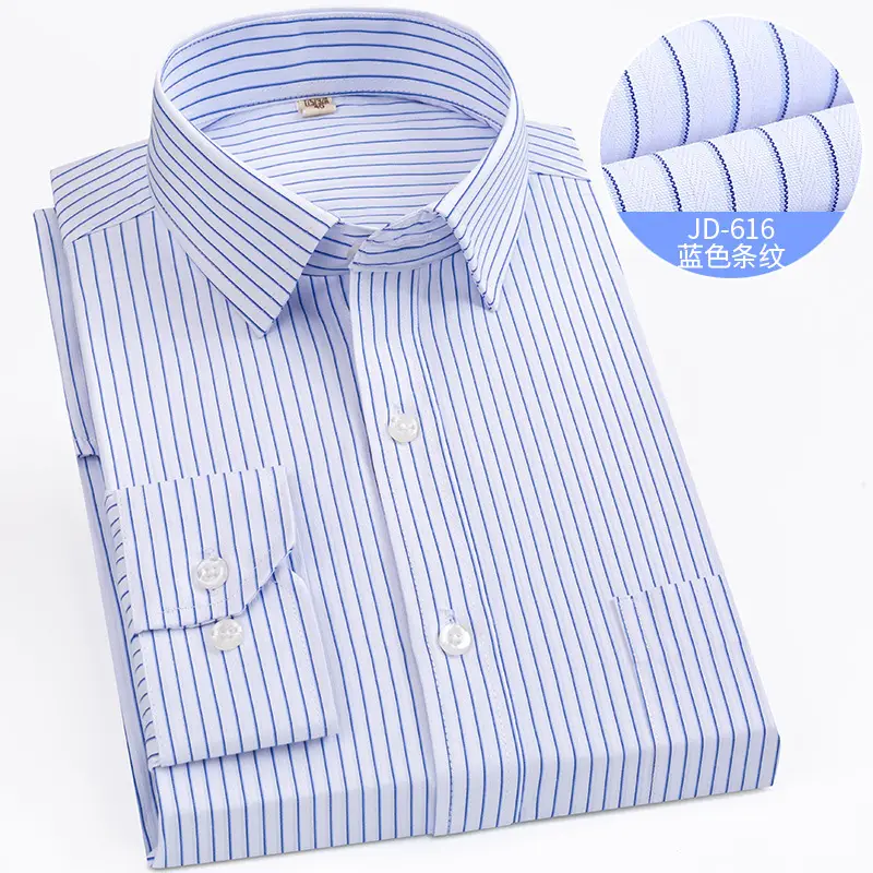 Striped Long Sleeve Business Shirt for Men