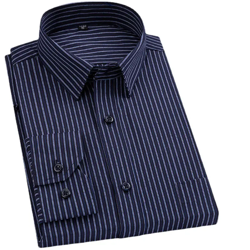 Striped Long Sleeve Business Shirt for Men