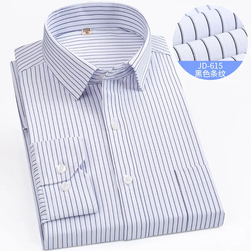 Striped Long Sleeve Business Shirt for Men