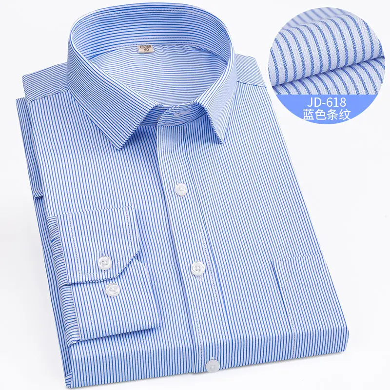 Striped Long Sleeve Business Shirt for Men