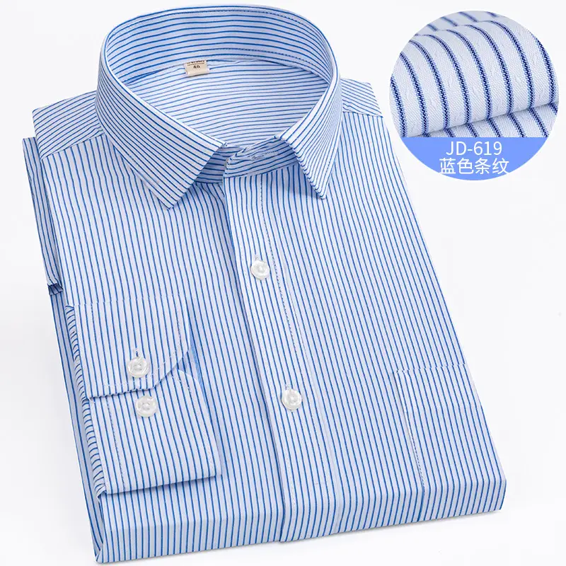 Striped Long Sleeve Business Shirt for Men