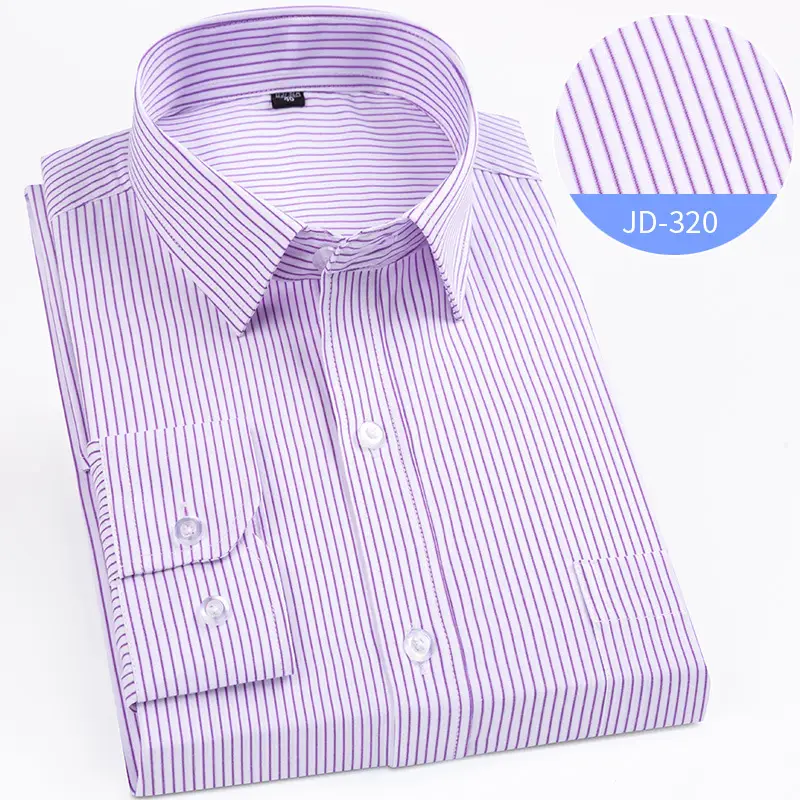 Striped Long Sleeve Business Shirt for Men