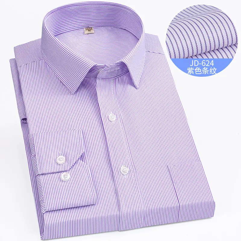 Striped Long Sleeve Business Shirt for Men