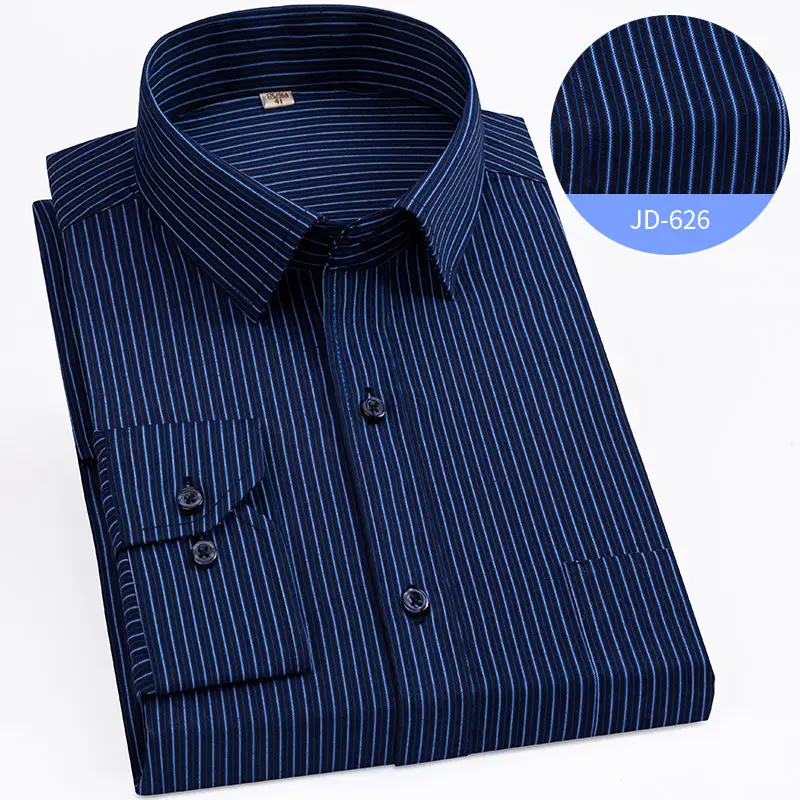 Striped Long Sleeve Business Shirt for Men