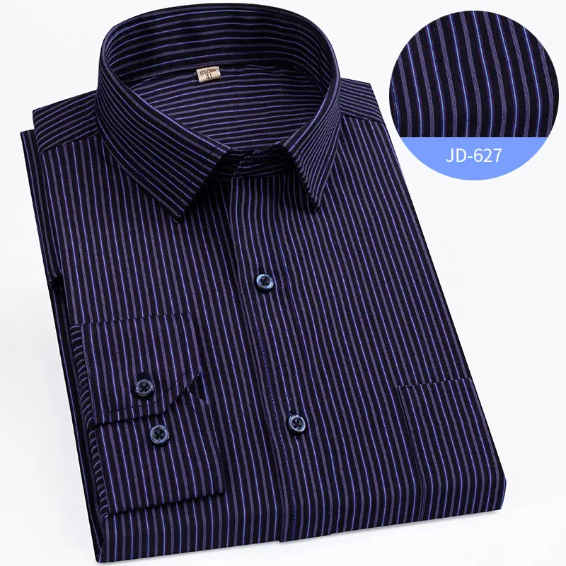 Striped Long Sleeve Business Shirt for Men