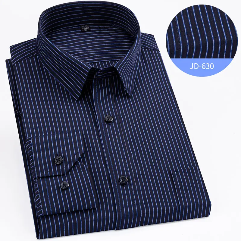 Striped Long Sleeve Business Shirt for Men