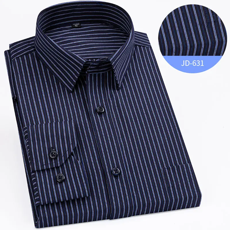 Striped Long Sleeve Business Shirt for Men