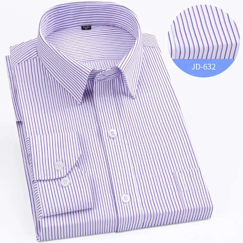 Striped Long Sleeve Business Shirt for Men