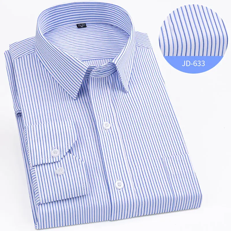 Striped Long Sleeve Business Shirt for Men