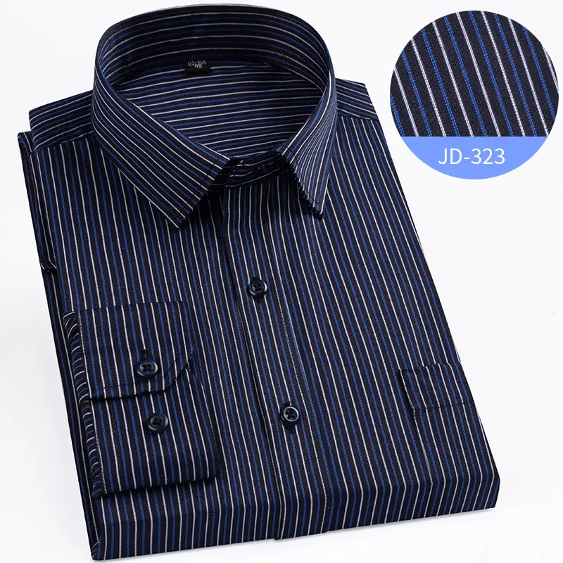Striped Long Sleeve Business Shirt for Men