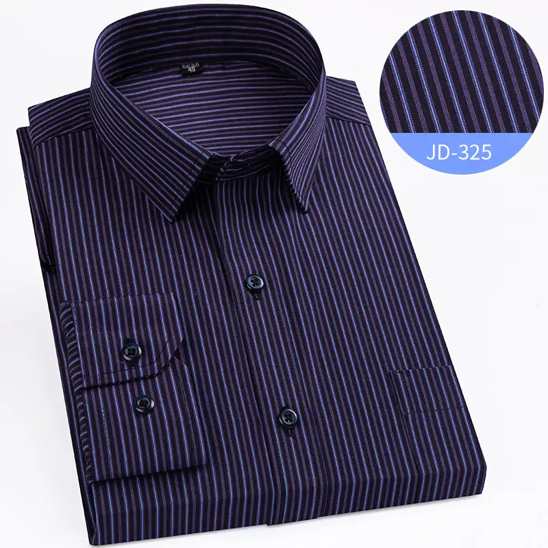 Striped Long Sleeve Business Shirt for Men