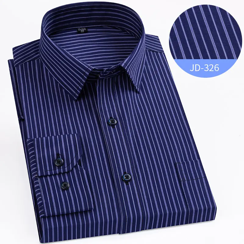 Striped Long Sleeve Business Shirt for Men