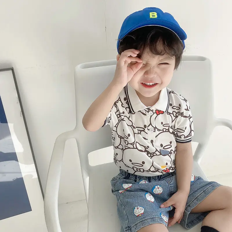 Baby T-shirt Short Sleeve Cartoon Print Boys Summer Wear - Image 4