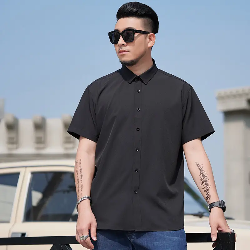 Men's White Thin Business Shirt Plus Size - Image 9