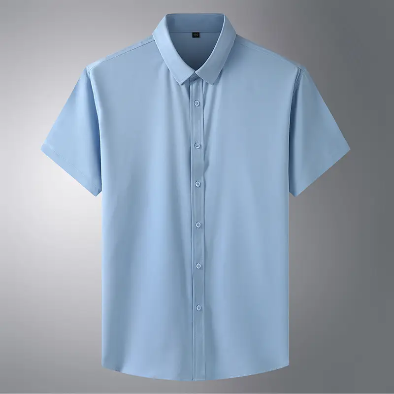 Men's White Thin Business Shirt Plus Size - Image 3