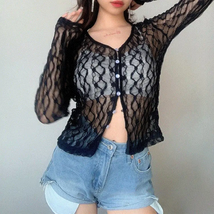 2021 Lace Long Sleeve Cardigan Women - Image 3
