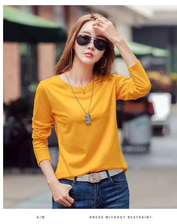 Women Embroidered Long Sleeve Cotton T-Shirt White — feature 39