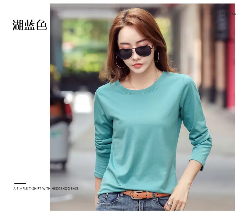 Women Embroidered Long Sleeve Cotton T-Shirt White — feature 41