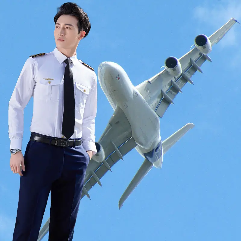Naval Aviation Uniform Pilot Stewardess Long Sleeve Shirt - Image 12