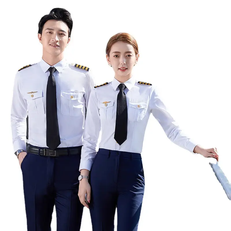 Naval Aviation Uniform Pilot Stewardess Long Sleeve Shirt - Image 13