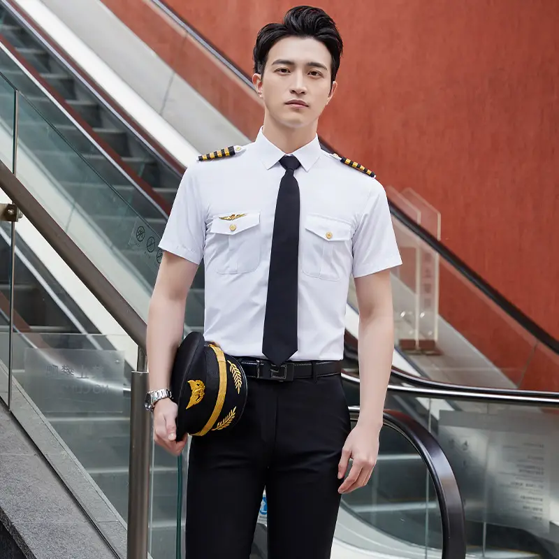 Naval Aviation Uniform Pilot Stewardess Long Sleeve Shirt - Image 6